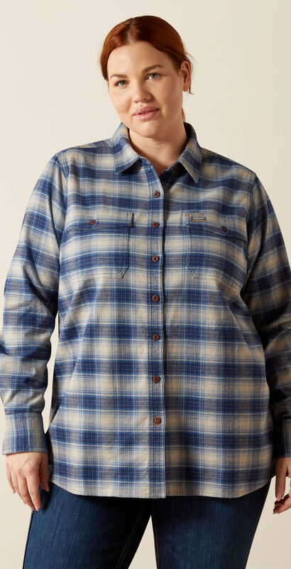 Rebar Flannel DuraStretch Work Shirt Front Plus